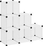 vidaXL Organizator cub de depozitare, 6 cuburi, transparent, PP