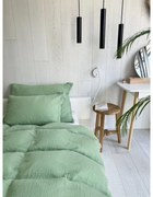 Lenjerie de pat verde din muselină pentru pat dublu 200x200 cm Plain Muslin – Butter Kings