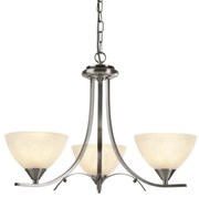 Candelabru cu 3 brate design clasic Belle argintiu/alabastru