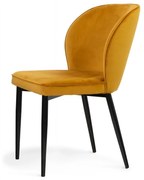 Scaun tapitat Aine mustariu/negru h87 cm