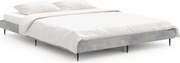 vidaXL Cadru de pat, gri beton, 140x190 cm, lemn prelucrat