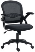 Vinsetto Scaun de Birou Ergonomic cu Spătar din Plasă, Scaun de Birou cu Înălțime Reglabilă, 65.5x61.5x88-97.5 cm, Negru | Aosom Romania