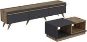 Mobilier living AMSTERDAM, nuc/gri antracit, PAL melaminat, 2 piese