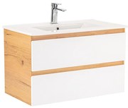 Dulap inferior Vario Forte 80 cu lavoar stejar-alb