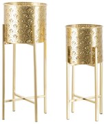 Set 2 suporturi pentru ghivece Mauro Ferretti Golvy, înălțime 52 cm, auriu