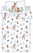 Lenjerie de pat pentru copii albă-maro din bumbac pentru pătuț 100x135 cm Forest Animals – Jerry Fabrics