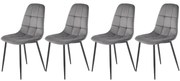 Set 4 scaune K417 velvet gri