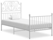 vidaXL Cadru de pat, alb, 100x200 cm, metal
