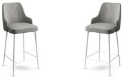 Set de scaune de bar Enox Grey and White, 2 buc., 2 buc.