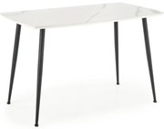 Masă de dining ALARA, finisaj marmură albă/negru
