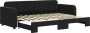 vidaXL Pat de zi cu extensie, negru, 80x200 cm, catifea