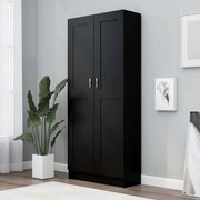 vidaXL Bibliotecă, negru, 82,5x30,5x185,5 cm, lemn prelucrat