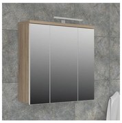 Dulap de baie suspendat cu oglindă VENOM alb/stejar sonoma