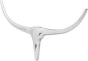 vidaXL Decorațiune pentru perete tip cap de taur, aluminiu, 72 cm, argintiu