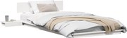 vidaXL Cadru de pat cu headboard cu depozitare Alb 100 x 200 cm lemn