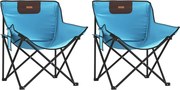 vidaXL Scaune de camping cu buzunar, pliabile, 2 buc., albastru aprins