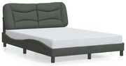 vidaXL Cadru de pat fără saltea, gri închis, 140x200 cm, textil