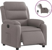 vidaXL Fotoliu rabatabil electric, gri taupe, material textil