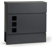 Postaláda horgyanyzott acélból újságtartóval antracit