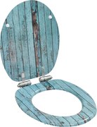 vidaXL Capac WC cu închidere silențioasă, MDF, design lemn vechi