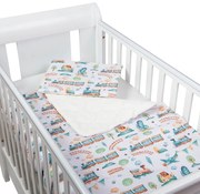 Set perna bebelus si plapumioara matlasata 100x75 cm Kidizi Choo Choo