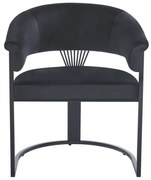 RESIGILAT- Scaun dining, cadru metalic negru, tapiterie catifea, Negru/Negru
