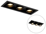 Spot modern îngropat negru reglabil cu 3 lumini - Roof