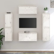 vidaXL Comode TV, alb,6 buc., lemn masiv de pin