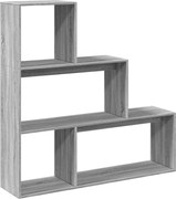 vidaXL Bibliotecă/separator 3 niveluri gri sonoma 123x29x123 cm lemn