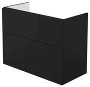 Dulap baie suspendat 80x60x38.5cm pentru lavoar, negru mat, MDF, Deante Prizma Negru mat, 800x600x385 mm