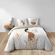 Lenjerie de pat albă-bej din bumbac pentru pat dublu, extinsă 240x220 cm Natacha – douceur d'intérieur