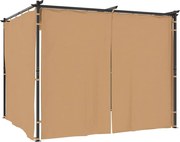 vidaXL Pavilion cu draperii, gri taupe, 3 x 3 m, oțel