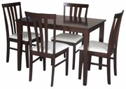 Set dining, wenge/material textil crem, LESLIE NEW 1+4