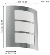 EGLO 88139 - Corp de iluminat perete exterior CITY 1xE27/15W