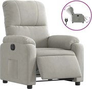 vidaXL Fotoliu rabatabil electric, gri deschis, microfibră