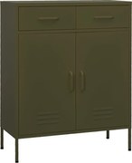 vidaXL Dulap de depozitare, verde măsliniu, 80x35x101,5 cm, oțel