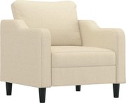 vidaXL Fotoliu canapea, crem, 60 cm, material textil