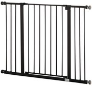 PawHut Poartă pentru Câine Extensibilă cu Deschidere Amplă, Poartă de Siguranță din Oțel și Plastic, 76-107x76 cm, Negru | Aosom Romania