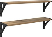 vidaXL Șemele de perete 2 pcs Stejar Artizanal 60 x 15 x 15,5 cm