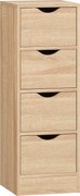 HOMCOM Dulap de Baie Compact cu 4 Sertare și Mânere Sculpatate, Stil Nordic | Aosom Romania