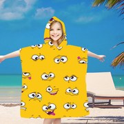 Poncho pentru copii SMILE galben 60x90 cm