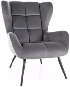 Fotoliu Louis velvet gri Blu14