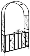 Gardebruk Arcadă pentru trandafiri ROMANCE cu poartă, 225x115x37cm, negru