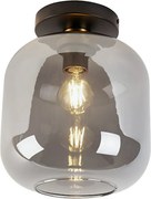 Plafoniera de design neagra & aurie cu sticla fumurie - Zuzanna