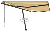 vidaXL Copertină autonomă retractabilă automat galben&amp;alb 400x350 cm
