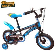 Bicicleta Fulger by Caraiman, cu roti ajutatoare, roti 12 sau 14 inch, cadru otel, albastra, BC22