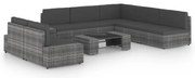 vidaXL Set mobilier de grădină cu perne, 8 piese, gri, poliratan
