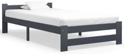vidaXL Cadru de pat, gri închis, 100x200 cm, lemn masiv de pin