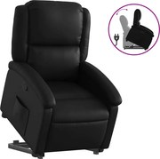 vidaXL Fotoliu rabatabil cu ridicare, negru, piele ecologică