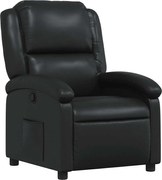 vidaXL Fotoliu rabatabil din piele ecologică neagră